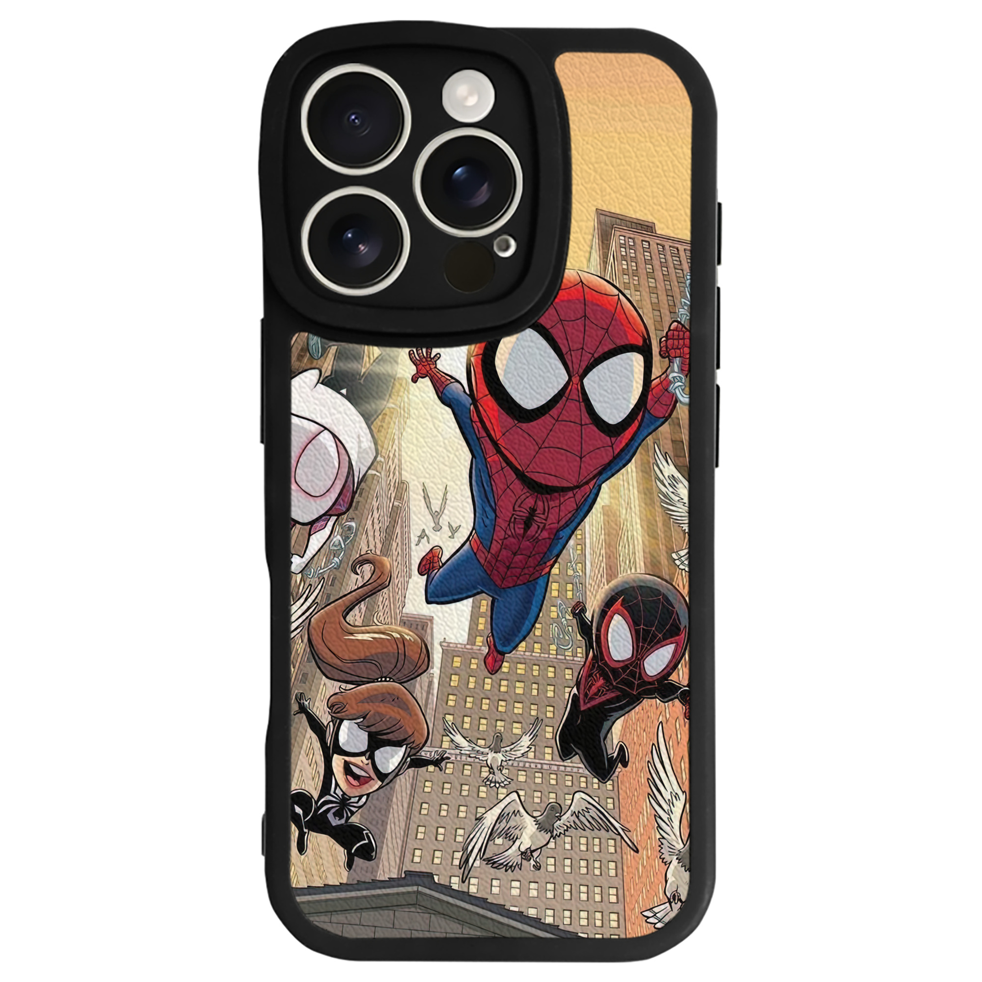Spider Man スパイダーマン 【iPhone 16シリーズ対応】シリコンスマホケース（レザー調） 材質：シリコン